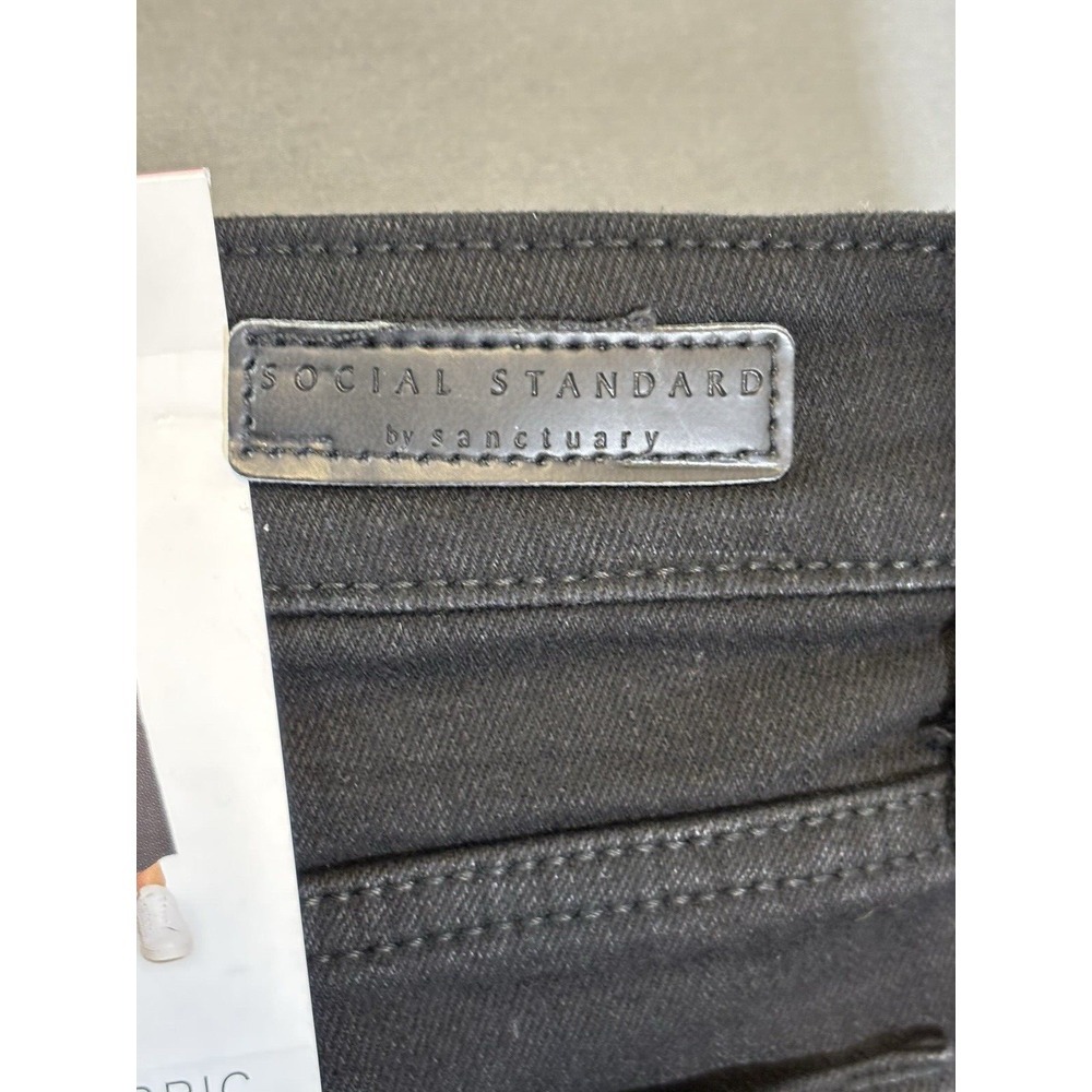 Social‎ Standard Women's Pants 14 High Rise Crop Straight Denim Jeans Black - Picture 13 of 14